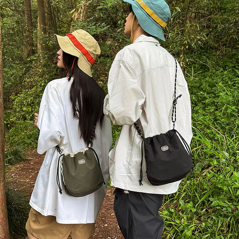 醇龙 个性抽绳束口百搭手机包轻便运动休闲 尼龙 斜挎包 男女同款情侣款 多色