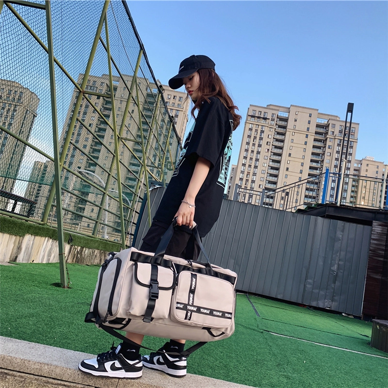 醇龙 多功能干湿分离简约短途旅游时尚百搭 尼龙 旅行包 男女同款情侣款 黑/粉/黄/绿/卡其/牛仔蓝