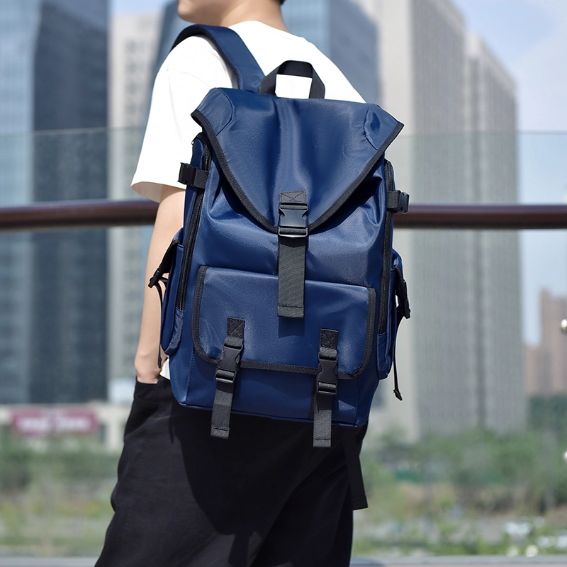 茵初 英龙风休闲旅游商务出差 尼龙 双肩包 男女同款情侣款 黑色/灰色/蓝色