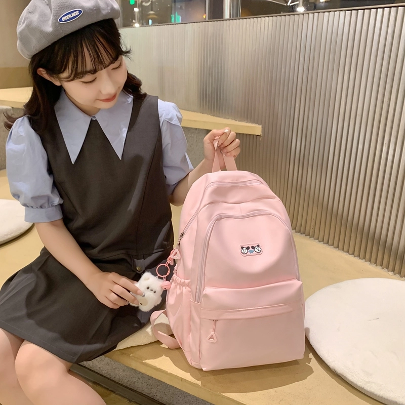 醇龙  尼龙男女通用百搭日系韩版双肩包大容量纯色 多色