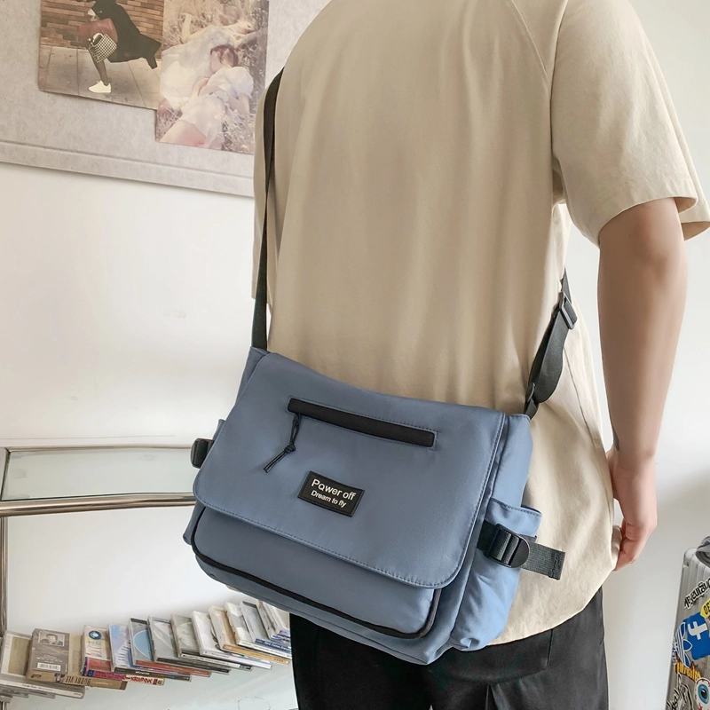 醇龙 时尚休闲简约百搭 尼龙 单肩斜挎包 常规 男女同款情侣款 黑色/蓝色/纯白/白配黑