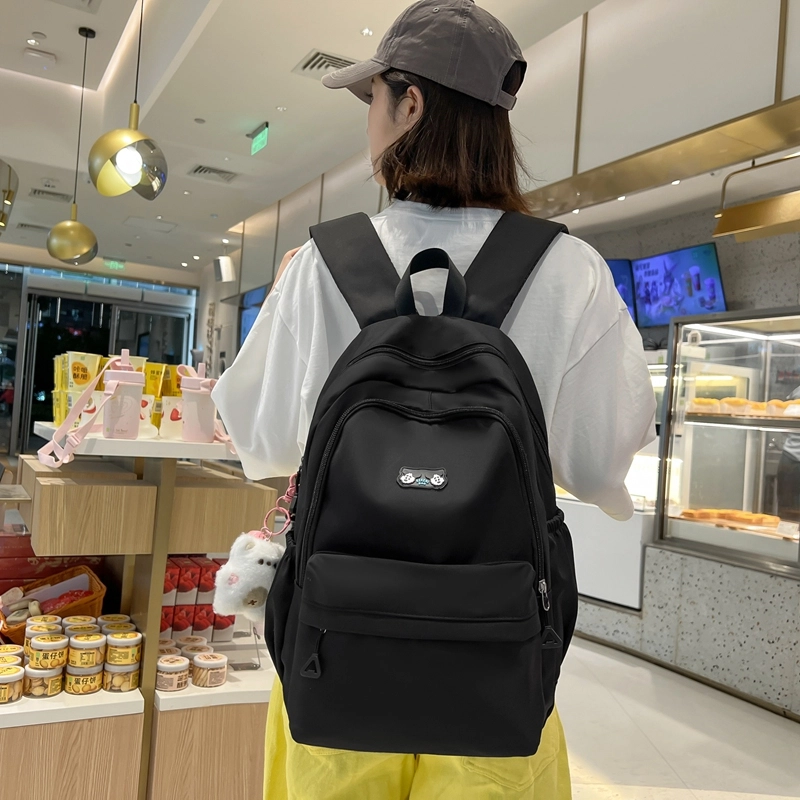 醇龙  尼龙男女通用百搭日系韩版双肩包大容量纯色 多色