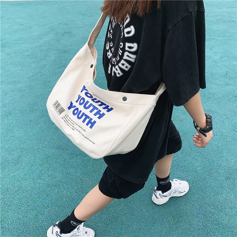 醇龙 日系时尚潮流 帆布 帆布包单肩包 男女同款情侣款