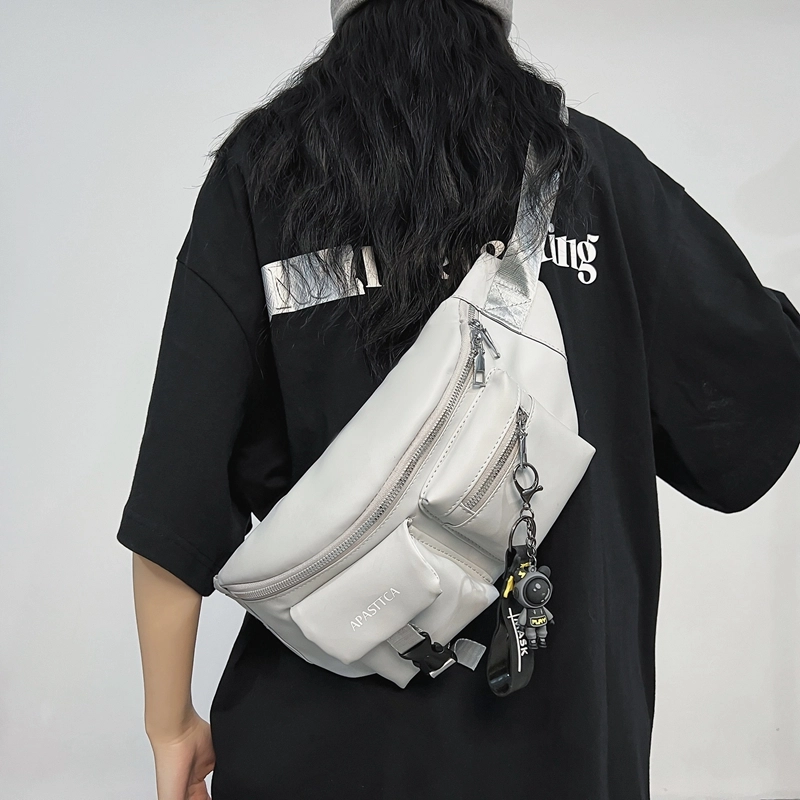 醇龙  尼龙男女通用黑色白色胸包单肩包休闲腰包时尚小包斜挎背包