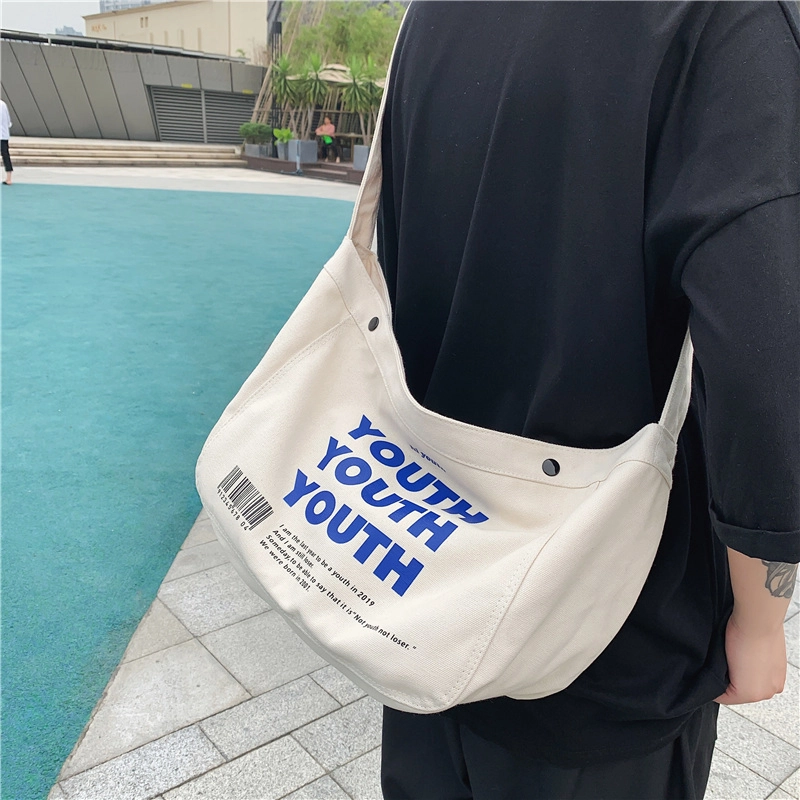 醇龙 日系时尚潮流 帆布 帆布包单肩包 男女同款情侣款