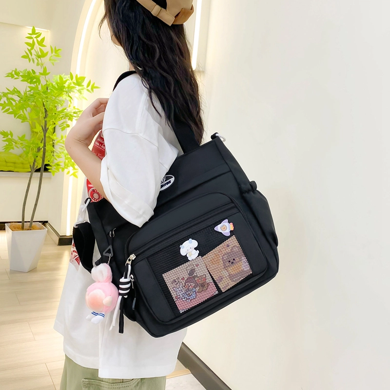 醇龙 百搭简约休闲 尼龙 单肩包 常规 男女同款情侣款 蓝/黑/粉/白