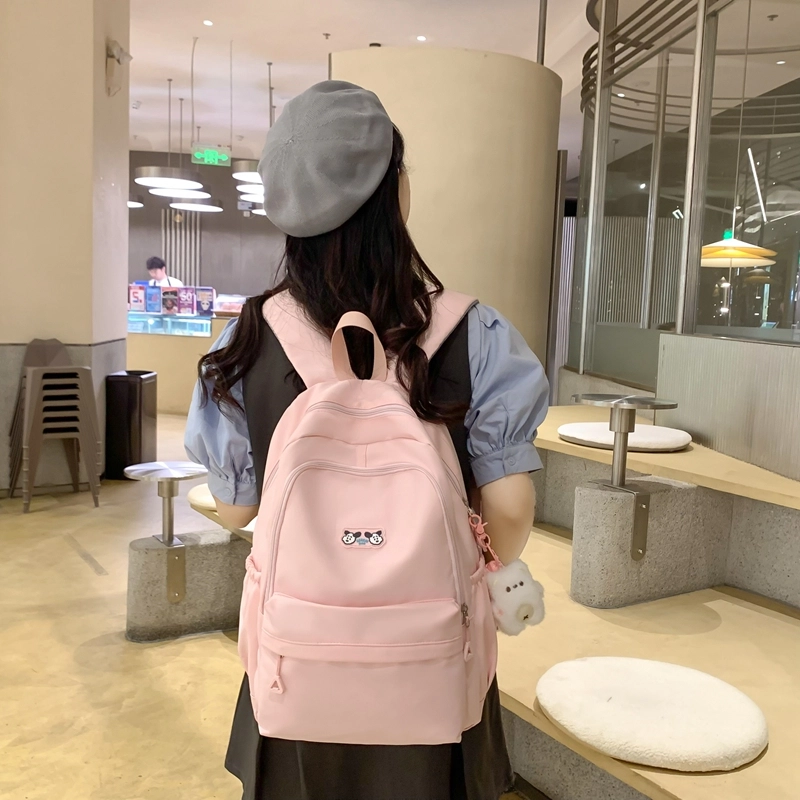 醇龙  尼龙男女通用百搭日系韩版双肩包大容量纯色 多色
