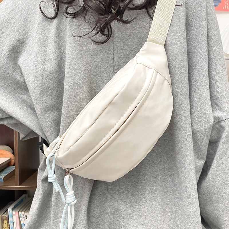 醇龙 运动潮流纯色 尼龙 单肩包腰包小挎包斜挎包胸包 男女同款情侣款 黄/绿/白/黑/粉