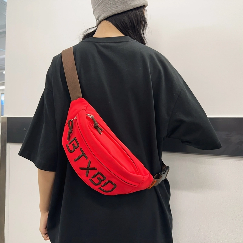 醇龙 简约百搭 尼龙布 胸包 常规 男女同款情侣款 黑/白/灰/红/桔