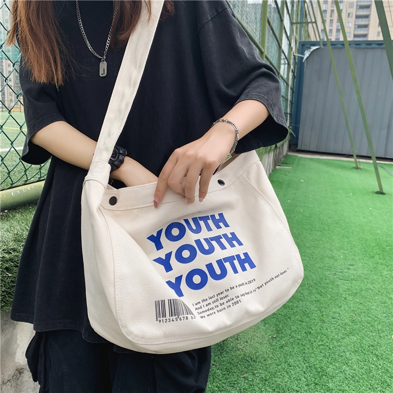 醇龙 日系时尚潮流 帆布 帆布包单肩包 男女同款情侣款