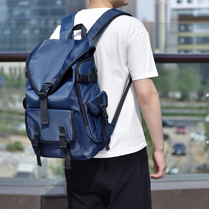 茵初 英龙风休闲旅游商务出差 尼龙 双肩包 男女同款情侣款 黑色/灰色/蓝色