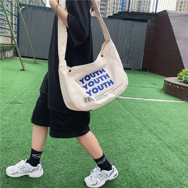 醇龙 日系时尚潮流 帆布 帆布包单肩包 男女同款情侣款