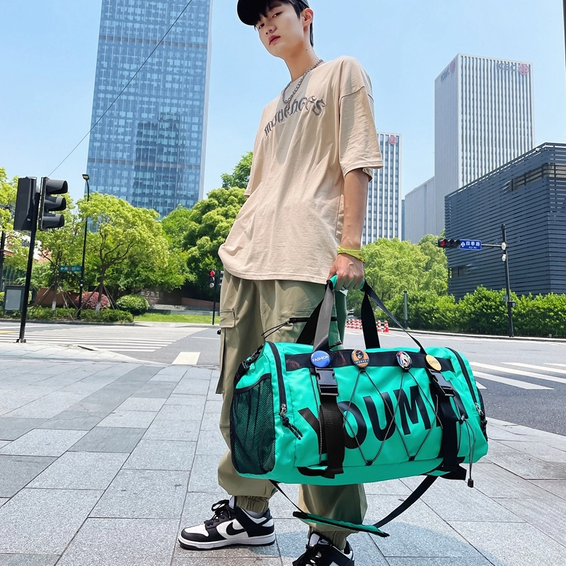 醇龙 多功能干湿分离休闲简约短途旅游时尚百搭 尼龙布 旅行包 男女同款情侣款 黑/青绿/军绿/黄/粉/卡其