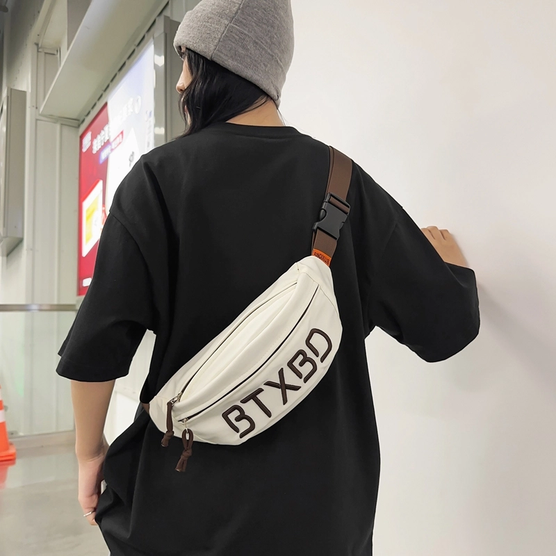 醇龙 简约百搭 尼龙布 胸包 常规 男女同款情侣款 黑/白/灰/红/桔