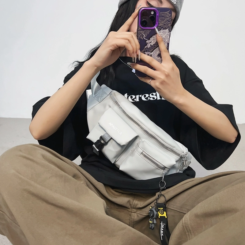 醇龙  尼龙男女通用黑色白色胸包单肩包休闲腰包时尚小包斜挎背包