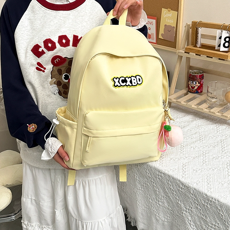 醇龙  尼龙男女通用多色书包学生韩版纯色大容量耐磨双肩包旅行背包