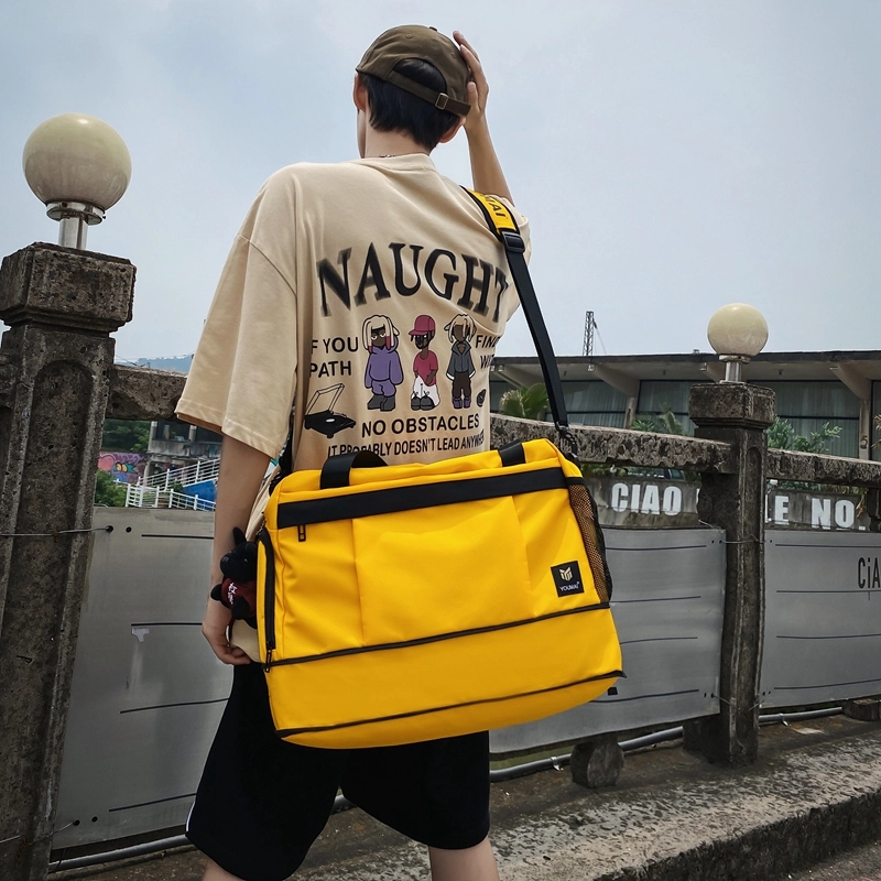 醇龙 中性风休闲简约短途旅游时尚百搭 尼龙 旅行包 常规 男女同款情侣款 黑/红/黄/卡其/青绿/军绿/粉