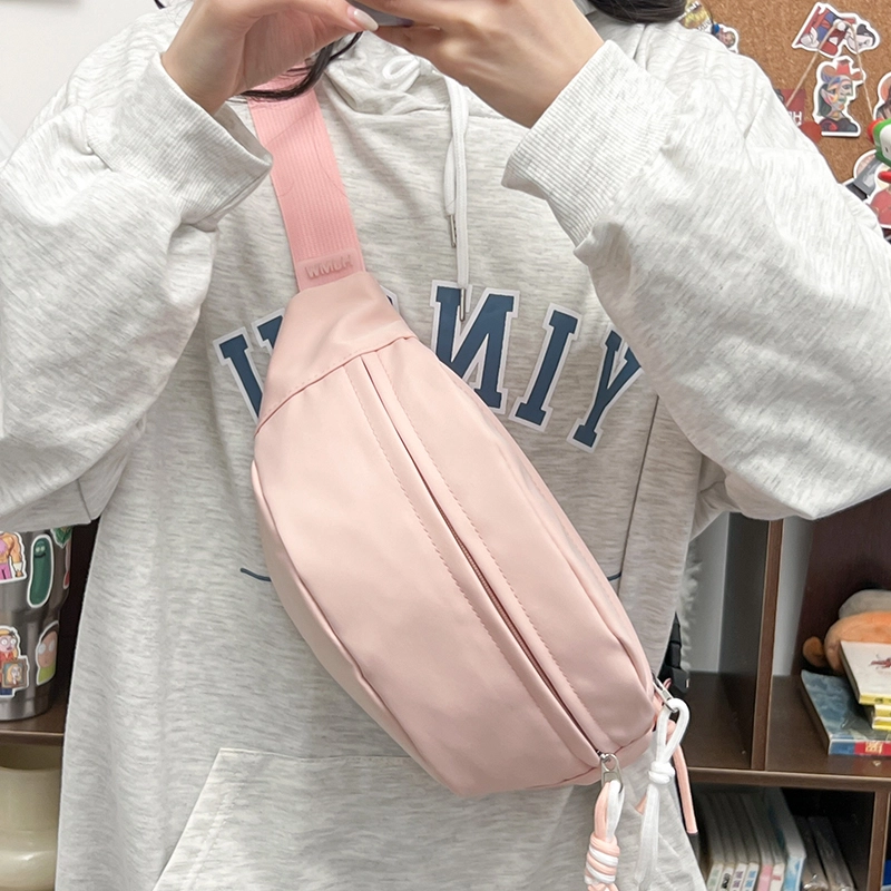 醇龙 运动潮流纯色 尼龙 单肩包腰包小挎包斜挎包胸包 男女同款情侣款 黄/绿/白/黑/粉