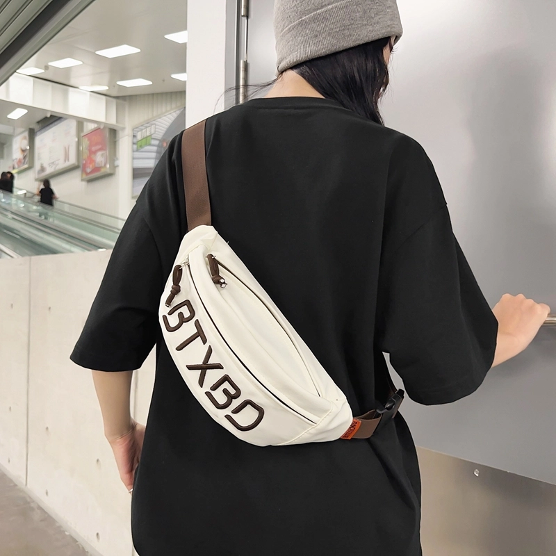 醇龙 简约百搭 尼龙布 胸包 常规 男女同款情侣款 黑/白/灰/红/桔