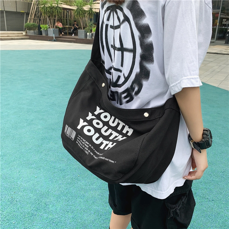 醇龙 日系时尚潮流 帆布 帆布包单肩包 男女同款情侣款