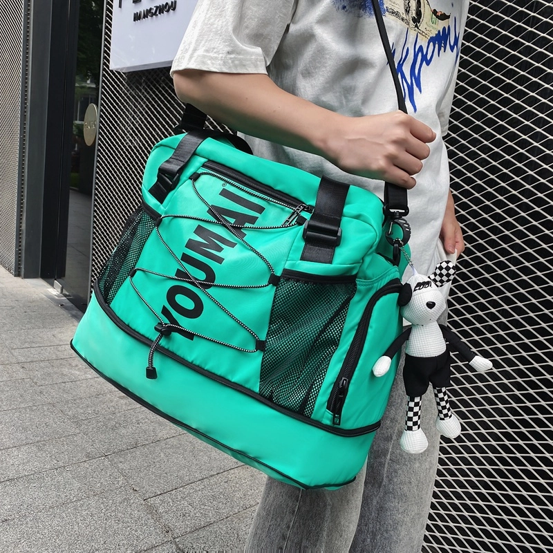 多功能运动训练游泳独立鞋仓 尼龙 健身包 中号 男女同款情侣款 青绿色/军绿色/粉色/黑色/红色/黄色/卡其色