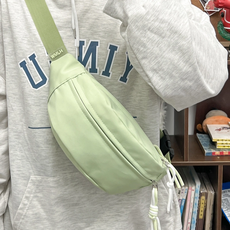醇龙 运动潮流纯色 尼龙 单肩包腰包小挎包斜挎包胸包 男女同款情侣款 黄/绿/白/黑/粉