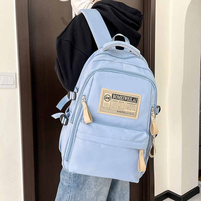 醇龙 初中高中生大容量轻便耐脏学生旅行 双肩包 男女同款情侣款 尼龙 多色