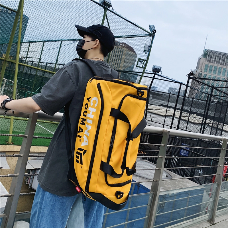 醇龙 小众休闲简约多功能短途旅游时尚百搭 尼龙 旅行包 男女同款情侣款 粉/玫红/卡其/黄/黑/绿
