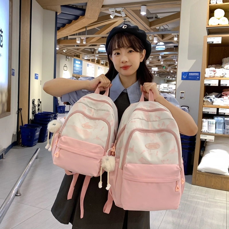醇龙  休闲简约小众扎染大容量    双肩包  女款