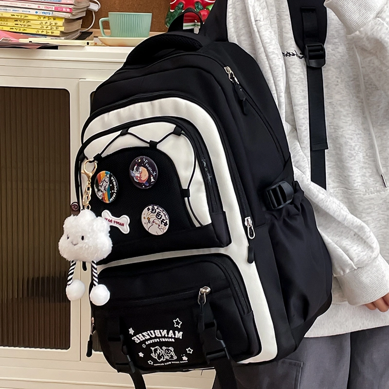 醇龙 可爱高中生初中生学生女大学生休闲旅游轻便电脑背包 帆布 双肩包 常规 女款 多色