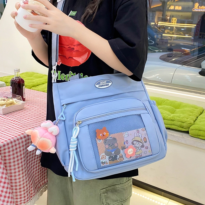 醇龙 百搭简约休闲 尼龙 单肩包 常规 男女同款情侣款 蓝/黑/粉/白
