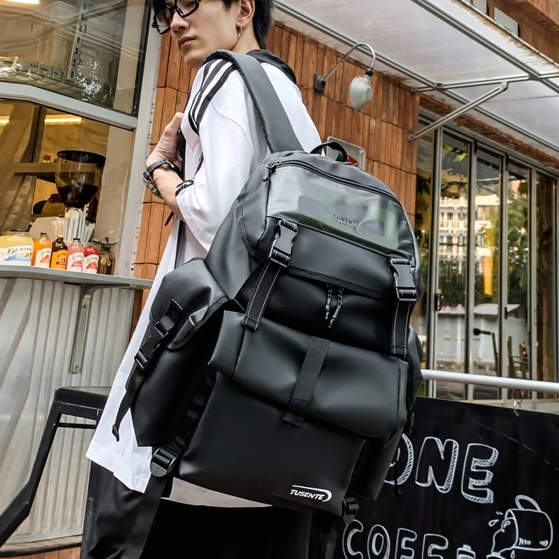 茵初 潮流简约时尚百搭 牛津布 背包双肩包 男女同款情侣款 黑色/白色/灰色