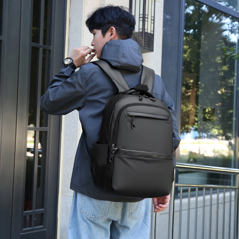 醇龙 男女通用 轻便 休闲简约 尼龙布 双肩包 灰/黑