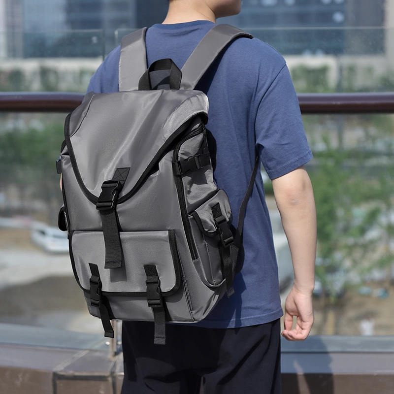 茵初 英龙风休闲旅游商务出差 尼龙 双肩包 男女同款情侣款 黑色/灰色/蓝色