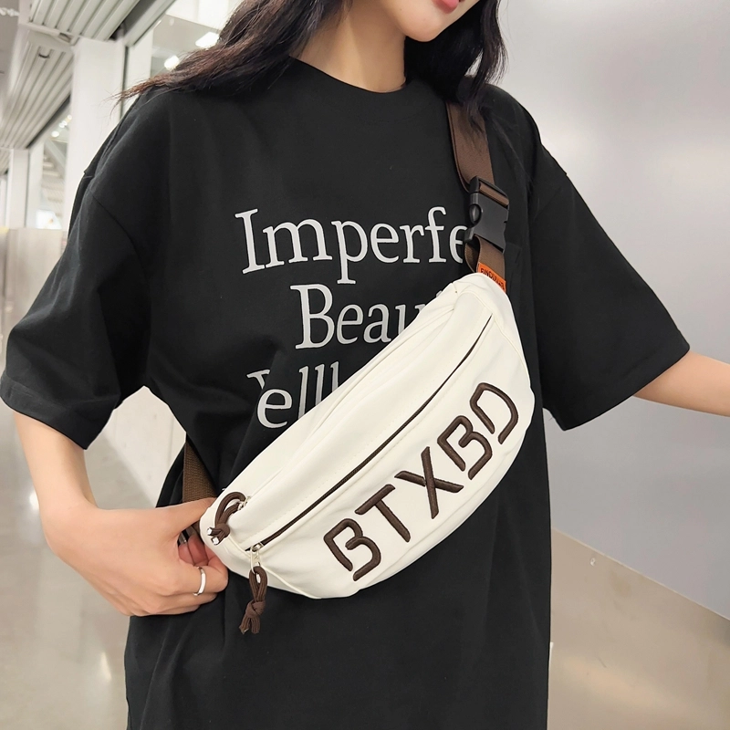 醇龙 简约百搭 尼龙布 胸包 常规 男女同款情侣款 黑/白/灰/红/桔