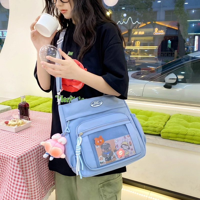 醇龙 百搭简约休闲 尼龙 单肩包 常规 男女同款情侣款 蓝/黑/粉/白