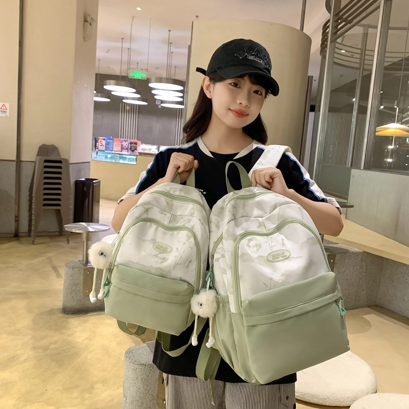 醇龙  休闲简约小众扎染大容量    双肩包  女款