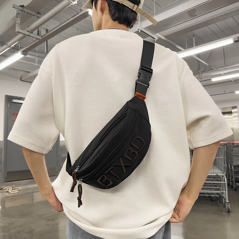 醇龙 简约百搭 尼龙布 胸包 常规 男女同款情侣款 黑/白/灰/红/桔