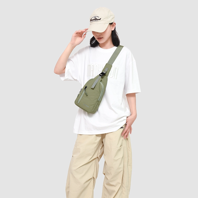 醇龙 韩潮时尚多功能简约纯色 尼龙 胸包 常规 男女同款情侣款 多色