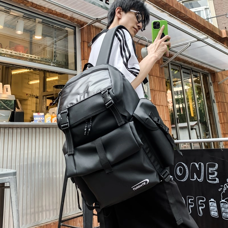 茵初 潮流简约时尚百搭 牛津布 背包双肩包 男女同款情侣款 黑色/白色/灰色