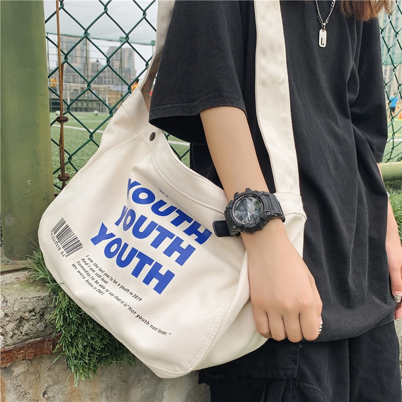 醇龙 日系时尚潮流 帆布 帆布包单肩包 男女同款情侣款