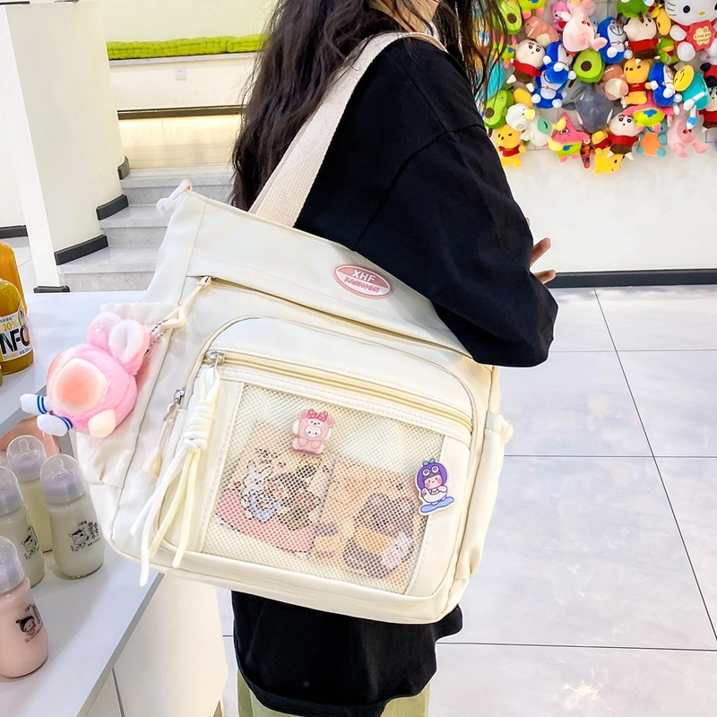 醇龙 百搭简约休闲 尼龙 单肩包 常规 男女同款情侣款 蓝/黑/粉/白