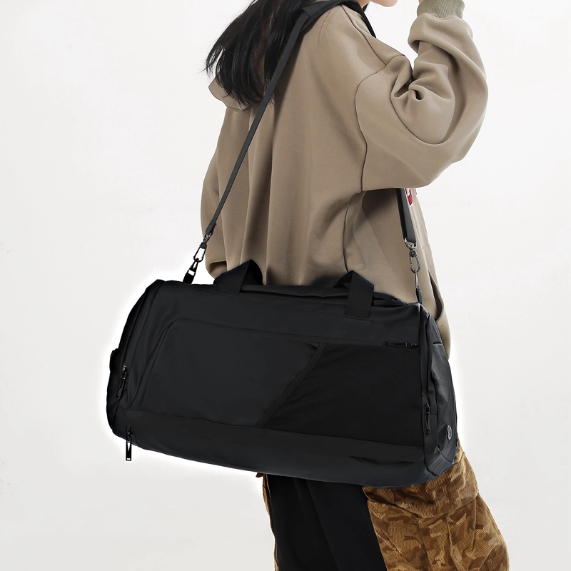 醇龙 简约纯色多功能 牛津布/网 旅行包 男女同款情侣款 黑