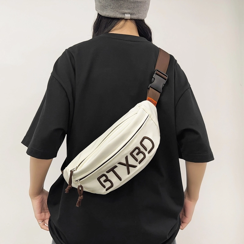 醇龙 简约百搭 尼龙布 胸包 常规 男女同款情侣款 黑/白/灰/红/桔