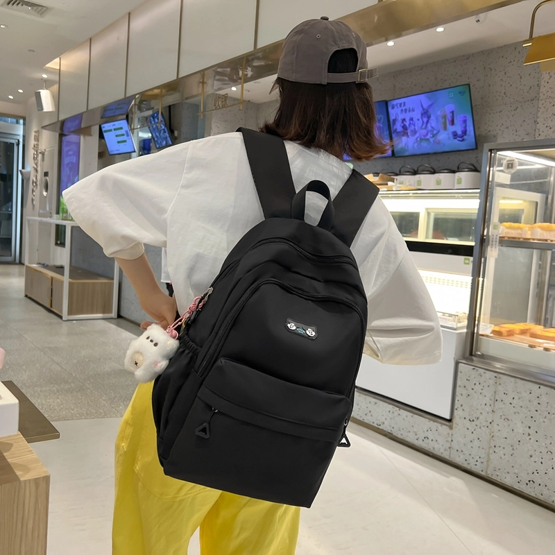 醇龙  尼龙男女通用百搭日系韩版双肩包大容量纯色 多色