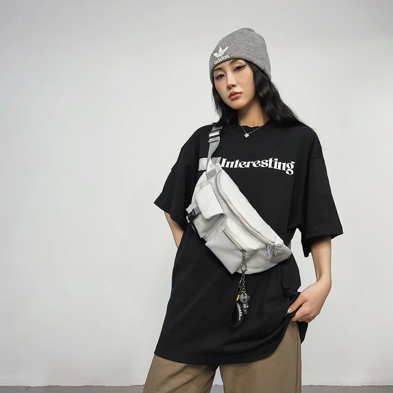 醇龙  尼龙男女通用黑色白色胸包单肩包休闲腰包时尚小包斜挎背包