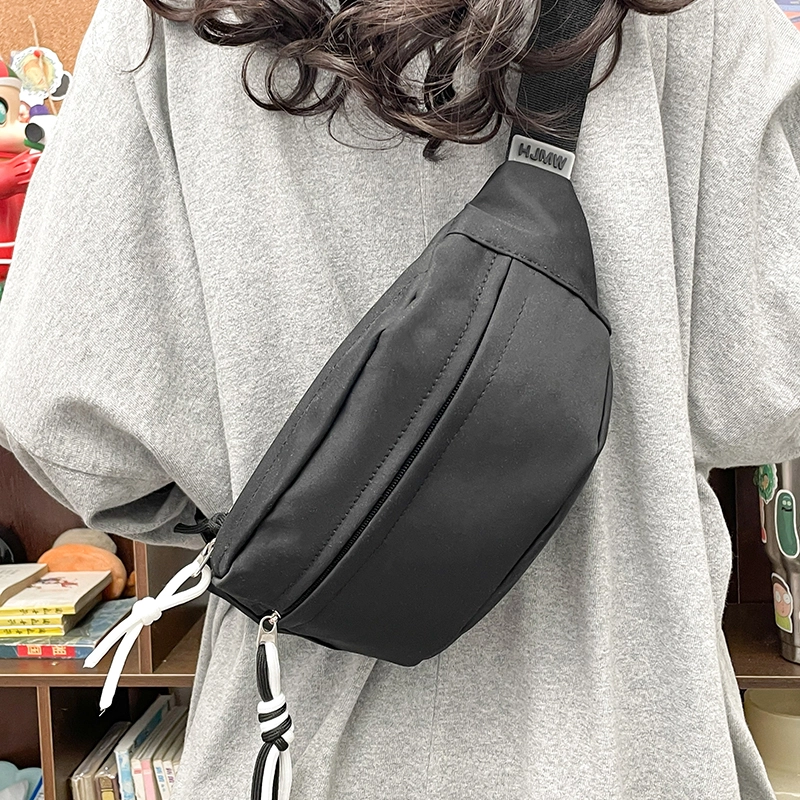 醇龙 运动潮流纯色 尼龙 单肩包腰包小挎包斜挎包胸包 男女同款情侣款 黄/绿/白/黑/粉