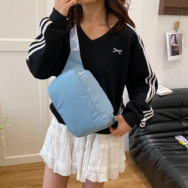 醇龙 纯色简约外出轻便时尚潮流 尼龙 斜挎单肩包 常规 男女同款情侣款 多色