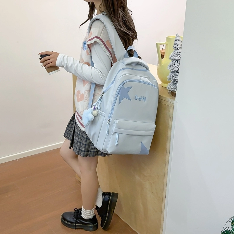 醇龙 高颜值书包小众大容量女生大学生韩系可爱简约高颜值百搭背包 尼龙 双肩包 男女同款情侣款 多色