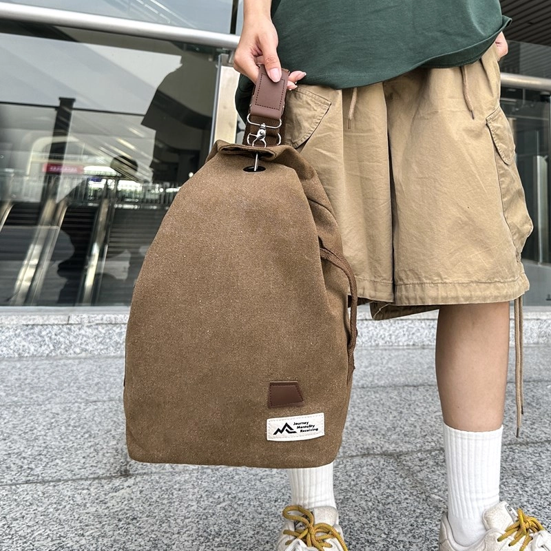 醇龙 尼龙男女通用多色帆布包大容量日系复古斜挎包多功能时尚单肩包胸包手提包